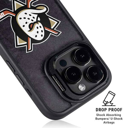 NHL Anaheim Ducks Distressed iPhone 15 Pro Kickstand Case